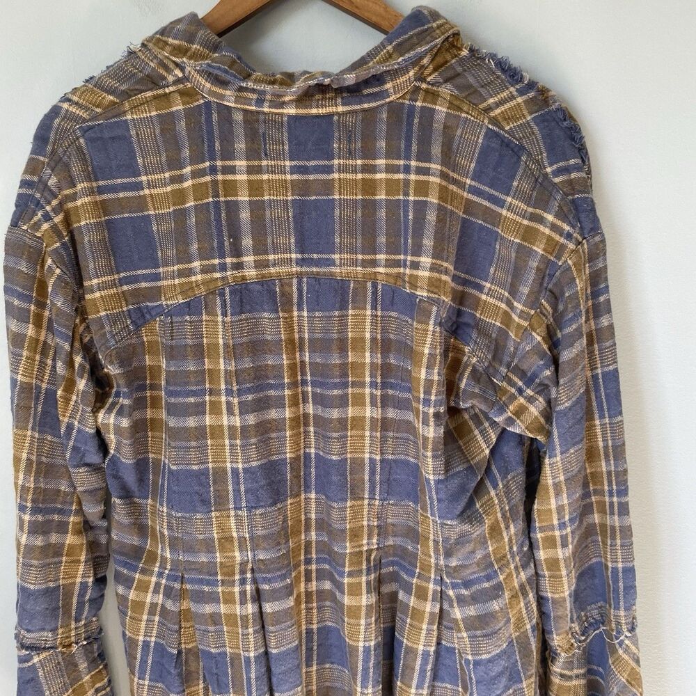 We The Free Plaid Plaid Flannel Mary Ann Button Down Tunic Dress Women's Medium - Picture 6 of 13